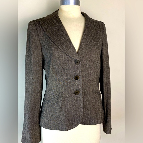 CAMBIA Mark Shale Exclusive Wool Blazer Sz 6 Classic Striped Jacket Elegant🌹 - Picture 1 of 10